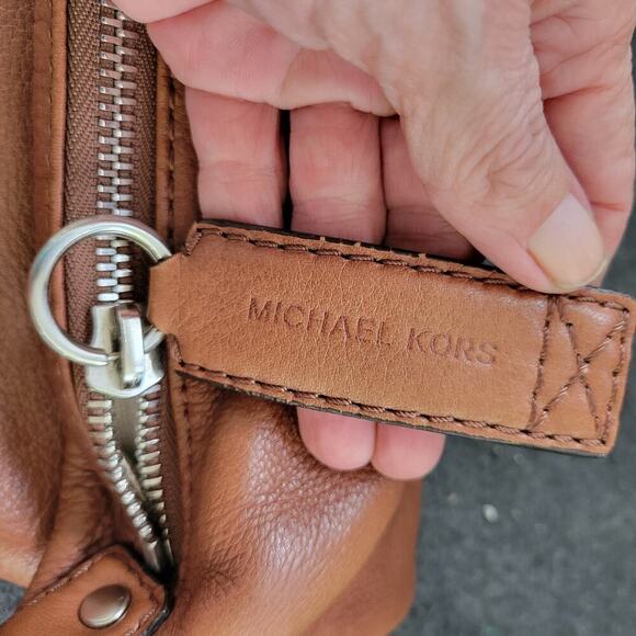 Michael Kors Brown Pebbled Leather Shoulder Bag Hobo Tote - Picture 8 of 12